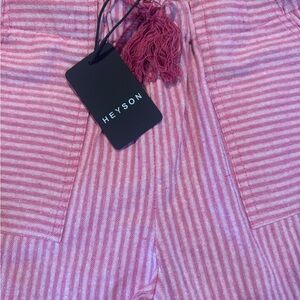 Heyson Pink linen Striped shorts